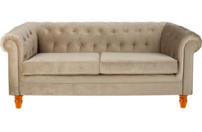 Heart of House Chesterfield Large Fabric Sofa - Mink